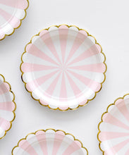 Load image into Gallery viewer, Pastel Pink Stripe Party Plates (small) - Open Pack
