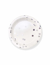 Load image into Gallery viewer, Party Plates (round silver) Polka dots