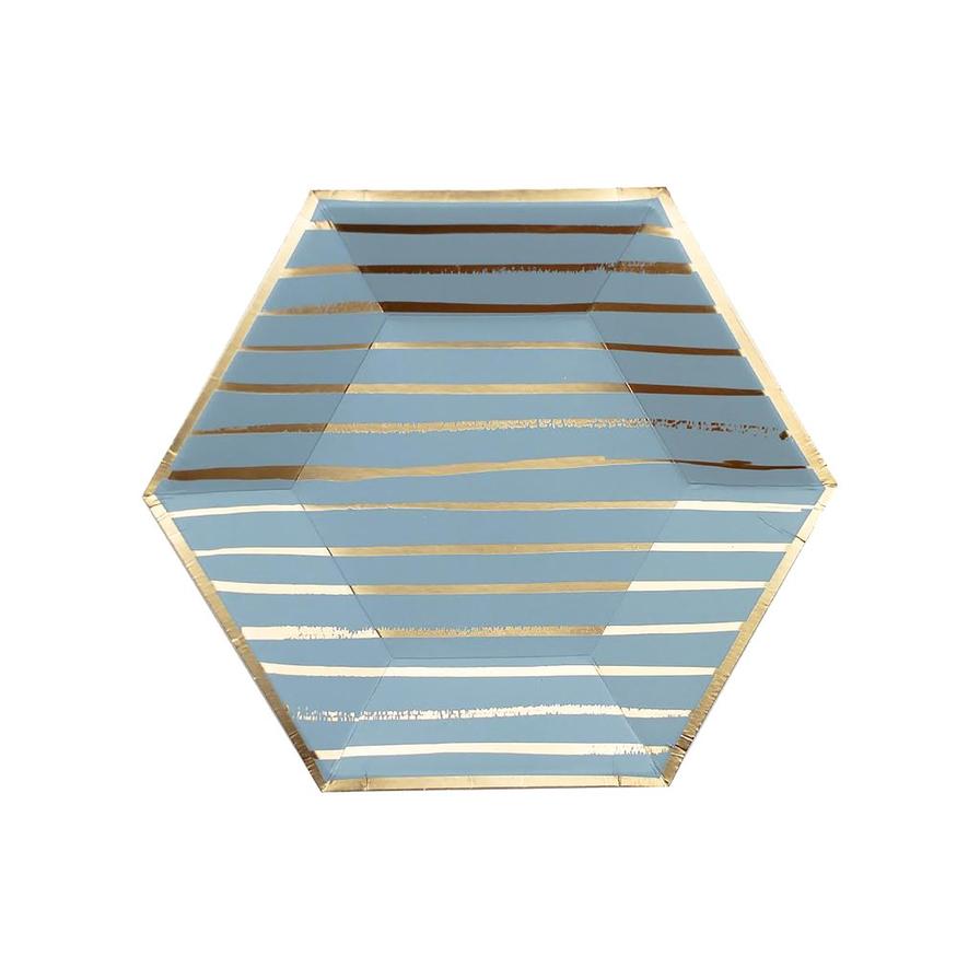 Malibu - Blue Striped Small Paper Plate