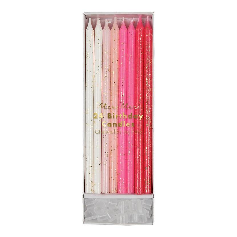 Pink Straight Birthday Candles