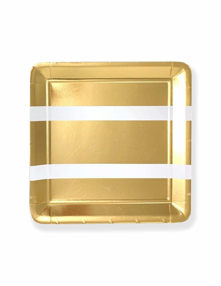 Party Plates ( Square Gold)