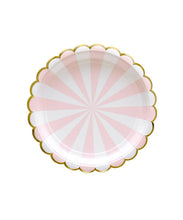 Load image into Gallery viewer, Pastel Pink Stripe Party Plates (small) - Open Pack
